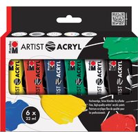 Marabu Acrylfarben-Set, Artist Acryl, 6 x 22 ml – Bild 2
