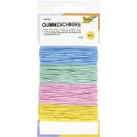 folia Gummischnüre PASTELL, 4 Farben à 5 m sortiert