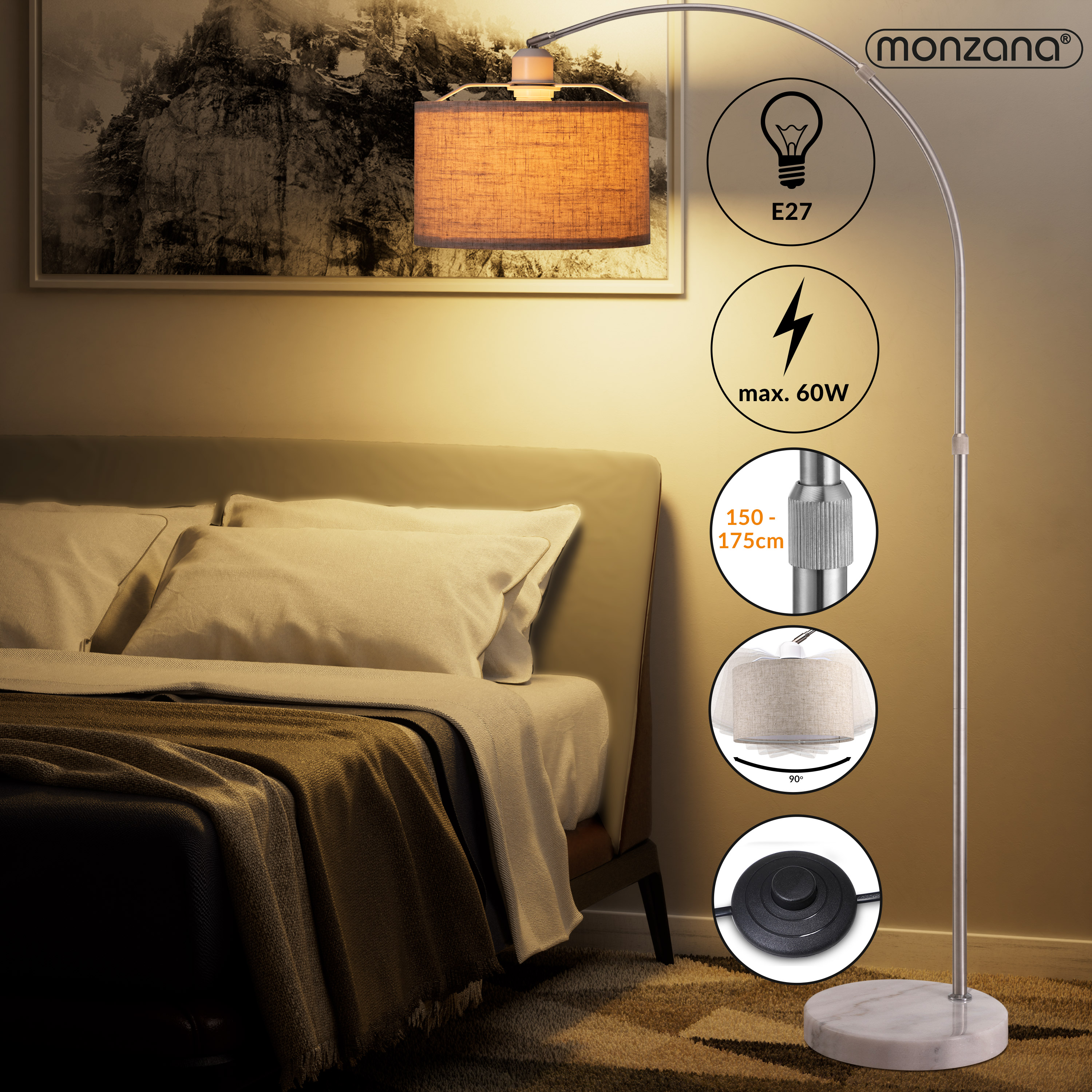 monzana 109353 Bogenlampe Grau – Bild 2