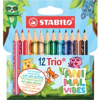 STABILO Dreikant-Buntstifte Trio dick Animal Vibes, 12er Etui