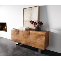 Sideboard New Live-Edge 145 cm Akazie Natur 3 Türen Kufe Edelstahl gebürstet – Bild 2