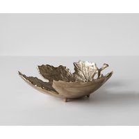 Schale Folia B41 x T38 x H12 cm Aluminium Champagner Handgemacht
