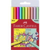 FABER-CASTELL Fasermaler GRIP Neon Pastell, 10er Etui