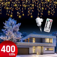 monzana Regenlichterkette LED Warmweiß 15m Fernbedienung – Bild 2