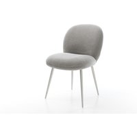 Esszimmerstuhl Nube-Flex Strukturstoff Soft Grau 4-Fuß konisch Edelstahl Taschenfederkern