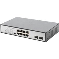 DIGITUS 19, Gigabit PoE Switch, 8-Port, Unmanaged, 2 Uplinks