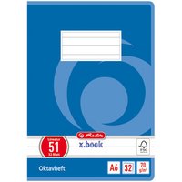 herlitz Oktavheft x.book, DIN A6, kariert, 70 g/qm, 32 Blatt