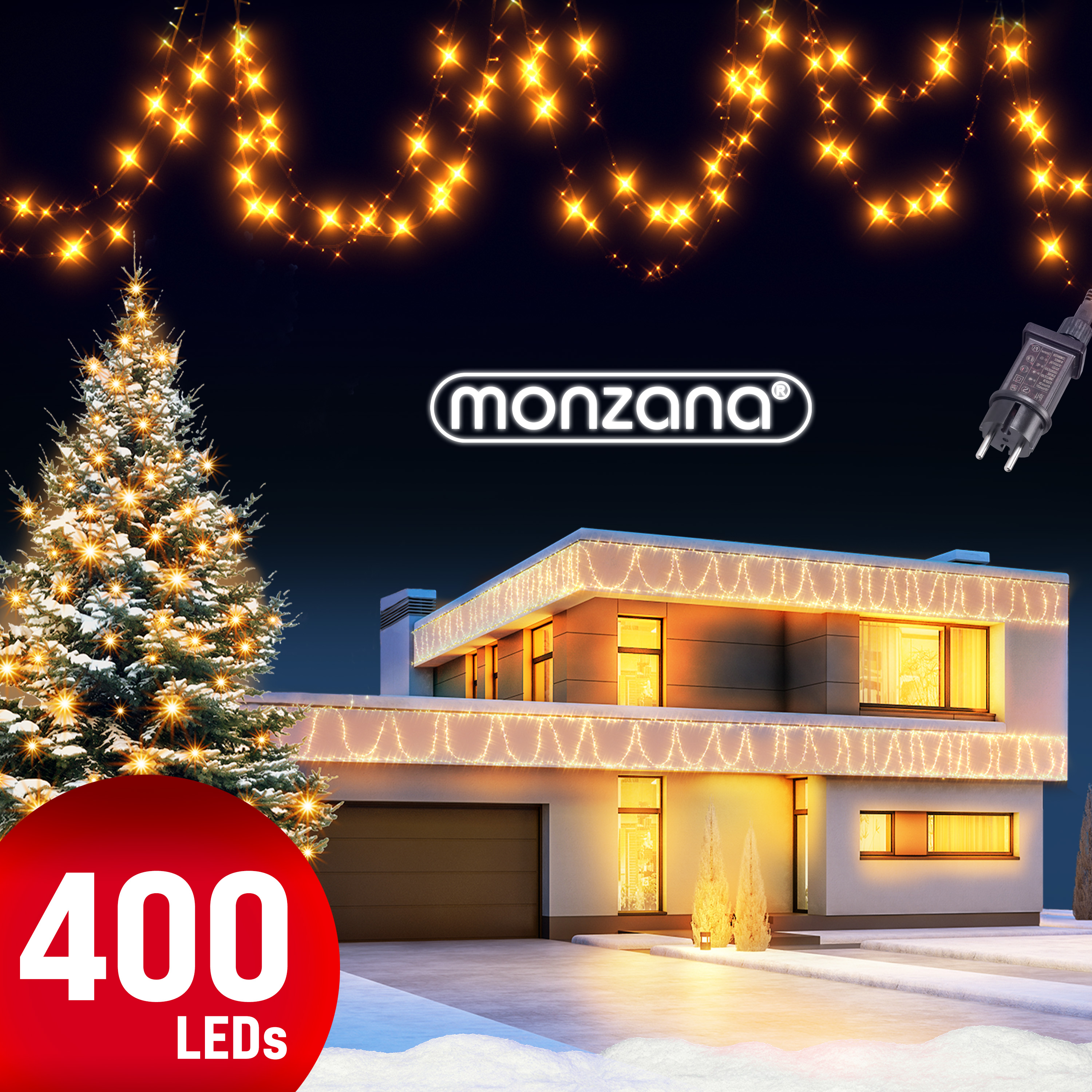 monzana Lichterkette Weihnachten Warmweiß 40m – Bild 3