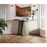 Konsolentisch Edge Boot 140x40 cm Keramik Patagonia Poliert Livos Metall Effektfinish Titan
