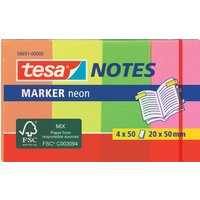 tesa Marker Notes Haftmarker, Neonfarben, 50 x 20 mm