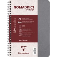 Clairefontaine Spiralbuch NOMADDICT, DIN A5, grau
