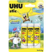 UHU Klebestift stic Spongebob, 3 x 8,2 g, Blister