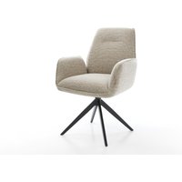 Drehstuhl Zoa-Flex Webstoff Soft Beige Kreuzgestell breit Schwarz 360 drehbar Wippfunktion Taschenfederkern