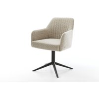 Drehstuhl Greg-Flex Webstoff Soft Beige Fußkreuz Schwarz 360 drehbar Wippfunktion Taschenfederkern