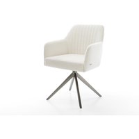 Drehstuhl Greg-Flex Bouclé Soft Beige Kreuzgestell breit Graphit 360 drehbar Wippfunktion Taschenfederkern