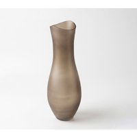 Vase Inclina B14 x T14 x H42 cm Glas Opal Mundgeblasen