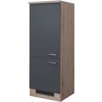 Demi-Geräteumbauschrank Tiago, Grau/Braun 60x161x60cm