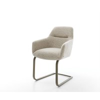 Freischwinger Pejo-Flex Webstoff Soft Beige Freischwinger flach Effektfinish Titan Taschenfederkern