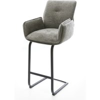 Barstuhl Nela-Flex Bouclé Soft Schlamm Freischwinger Flach Metall Schwarz