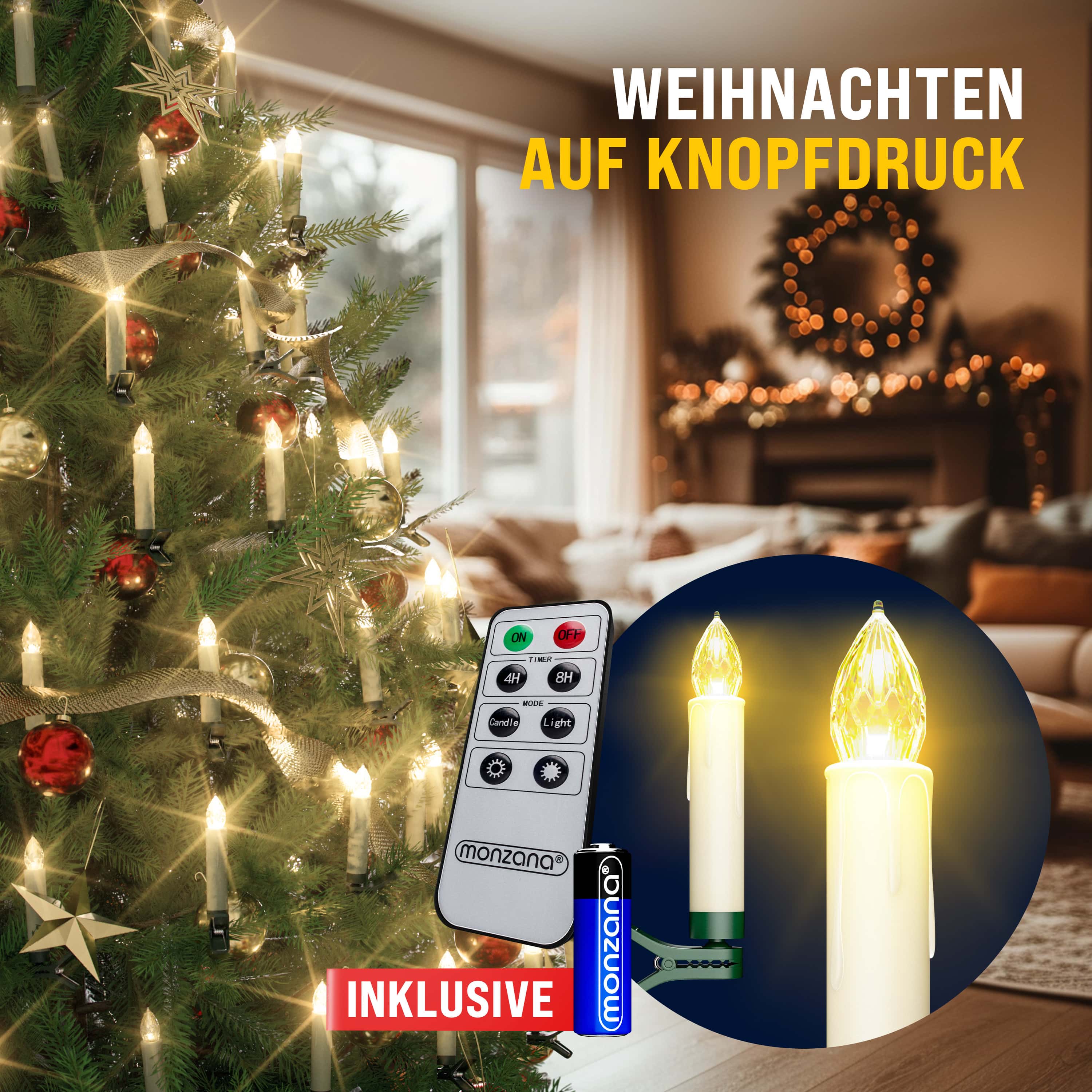 monzana 996915 Weihnachtsbaumkerzen LED – Bild 2