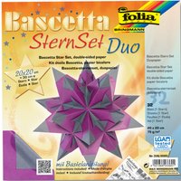 folia Faltblätter Bascetta-Stern, 200x200 mm, lila/anthrazit – Bild 2