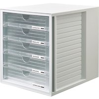 HAN Schubladenbox SYSTEMBOX, 5 Schübe, lichtgrau/klar