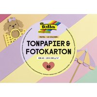 folia Tonpapier- und Fotokarton-Block PASTEL, A6, 60 Blatt