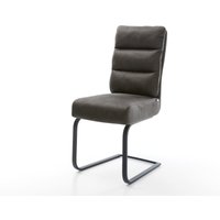 Freischwinger Pela-Flex Mikrofaser Anthrazit Vintage Freischwinger flach Schwarz Taschenfederkern