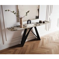 Konsolentisch Edge Boot 180x40 cm Keramik Patagonia Poliert Velio Metall Schwarz