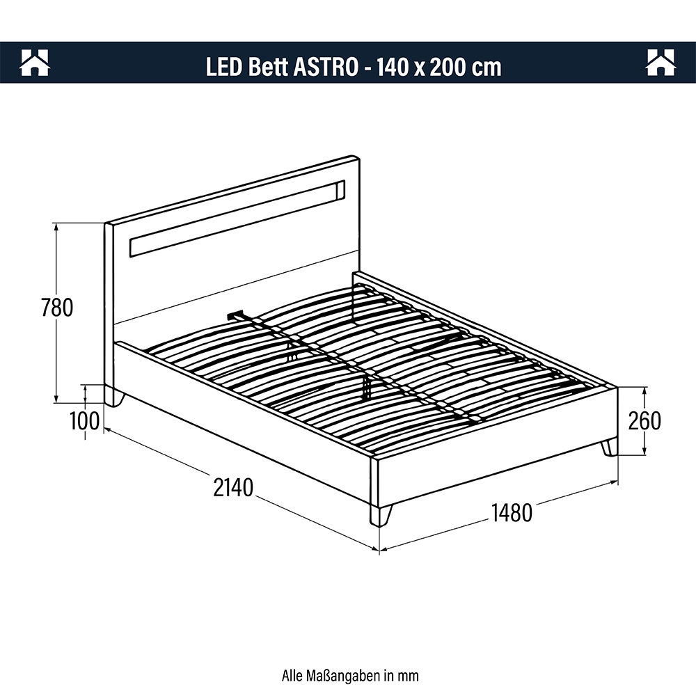Home Deluxe 4058166164537 LED Bett – Bild 5
