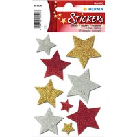 HERMA Weihnachts-Sticker MAGIC, Sterne rot, glittery – Bild 2