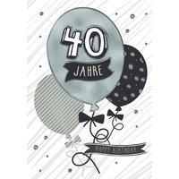 CACTUS Geburtstagskarte, Luftballon, - 40. Geburtstag