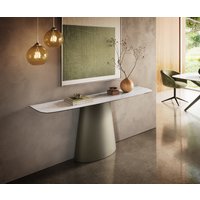 Konsolentisch Edge Boot 180x40 cm Keramik Onyx Pearl Conos Metall Effektfinish Titan