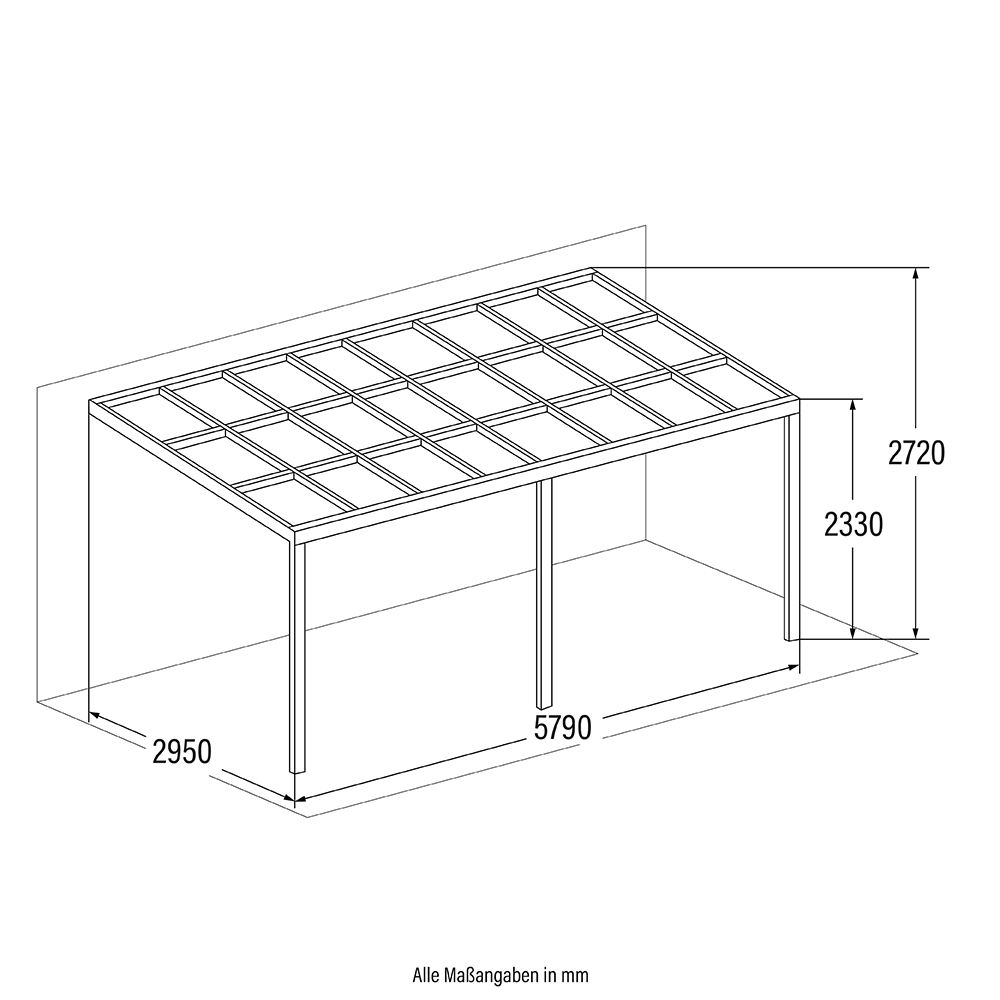 Terrassenüberdachung SOLIS DELUXE - 579 x 295 x cm Weiß – Bild 4