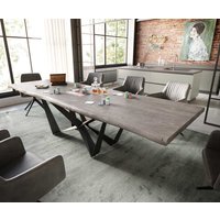 DELIFE Edge Esstisch Akazie Platin