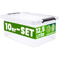 Deuba Aufbewahrungsbox 10er-Set 39x29x17cm 12,5L transparent stapelbar BPA-frei