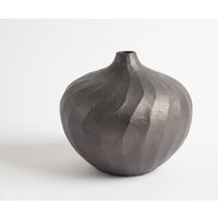 Vase Torvia B25 x T25 x H23 cm Aluminium Hämatit Handgemacht