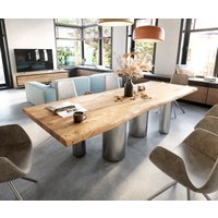 DELIFE Esstisch Edge Akazie Edelstahl