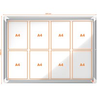 nobo Schaukasten Premium Plus, Metall-Rückwand, 8 x DIN A4