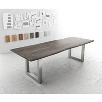 DELIFE Edge Esstisch Akazie Edelstahl – Bild 2
