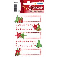 HERMA Weihnachts-Sticker DECOR, Sterne & Tanne, beglimmert – Bild 2