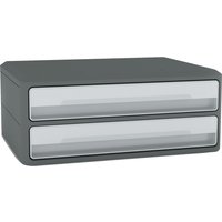 CEP Schubladenbox/Monitorständer MoovUp, 2 Schübe, grau
