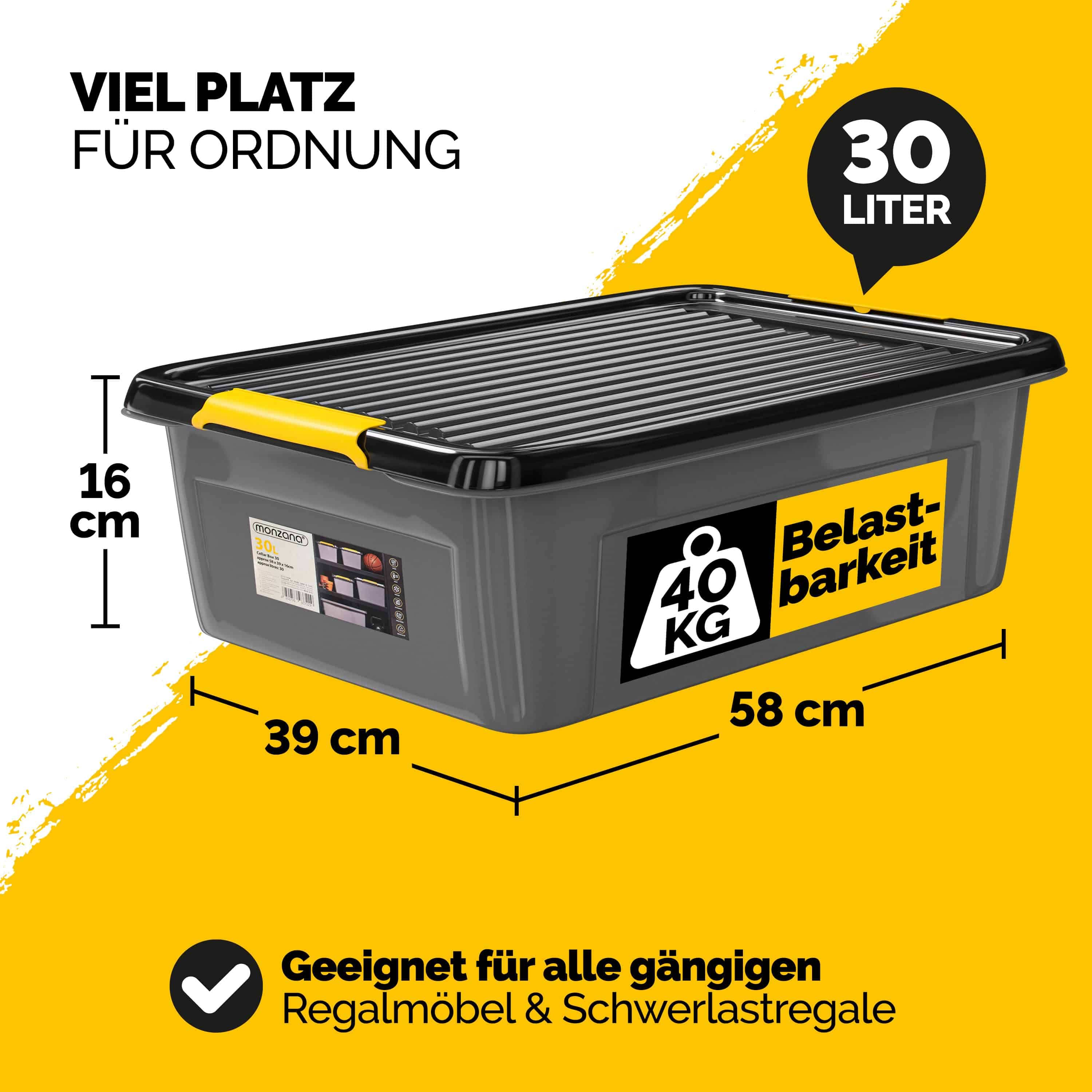monzana 110198 Aufbewahrungsbox Grau – Bild 2