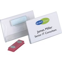 DURABLE Namensschilder, mit Magnet, 75 x 40 mm, transparent