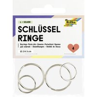 folia Metall-Schlüsselringe L, Größen sortiert, silber