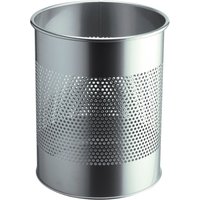 DURABLE Papierkorb METALL, rund, 15 Liter, metallic silber – Bild 2