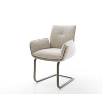 Freischwinger Nela-Flex Webstoff Soft Beige Freischwinger flach Effektfinish Titan
