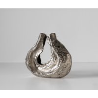 Skulptur Nexora B40 x T15 x H33 cm Aluminium Platin Handgemacht