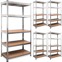 Deuba Schwerlastregal 5er-Set 180x90x40cm verzinkt 875kg
