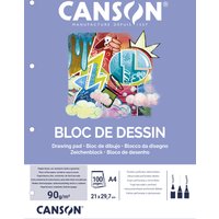CANSON Zeichenpapier-Block, 210 x 297 mm, weiß, 90 g/qm